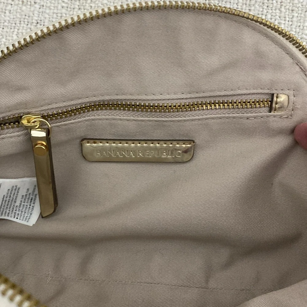 Banana Republic Blue/White Stripe with Pink Pineapple Print Clutch - Picture 6 of 13